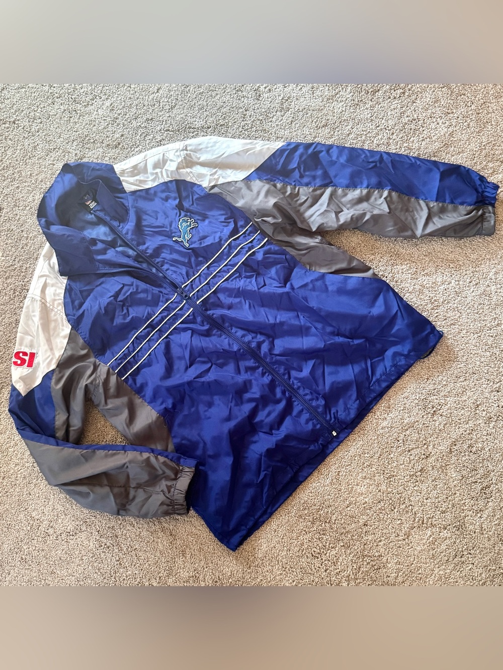 Reebok - Men’s (L) Vintage Detroit Lions Football, Team Jacket Coat